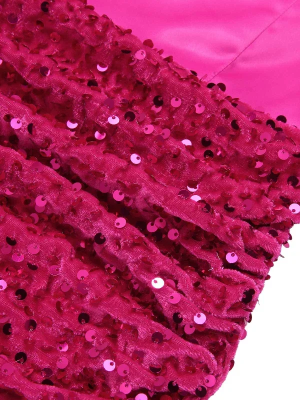 pink-1960s-halter-sequined-wrap-dress