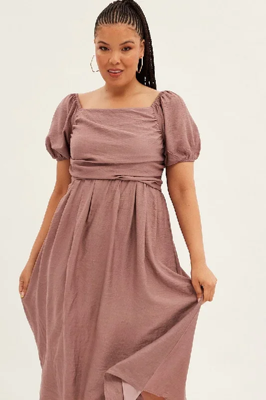 pink-midi-dress-puff-sleeve-square-neck-lined-textured-ced9006-35ab-2