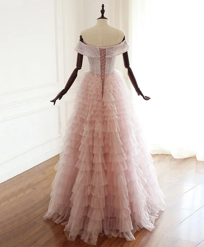 pink-sweetheart-off-shoulder-tulle-long-prom-dress-pink-evening-dress