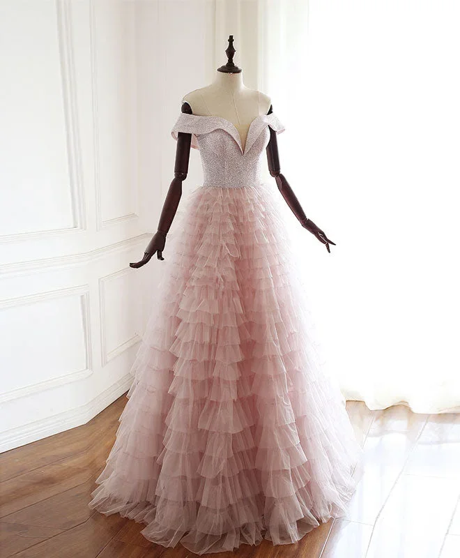 pink-sweetheart-off-shoulder-tulle-long-prom-dress-pink-evening-dress