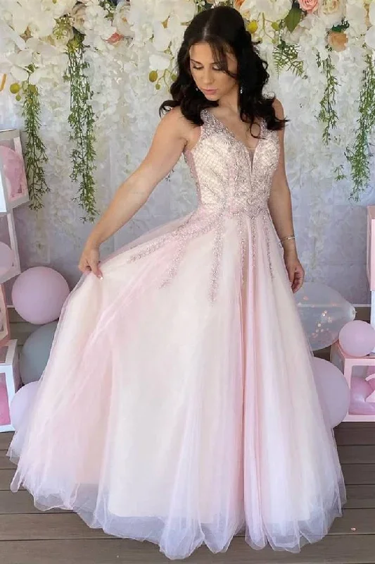 pink-tulle-beaded-sleeveless-a-line-prom-dress