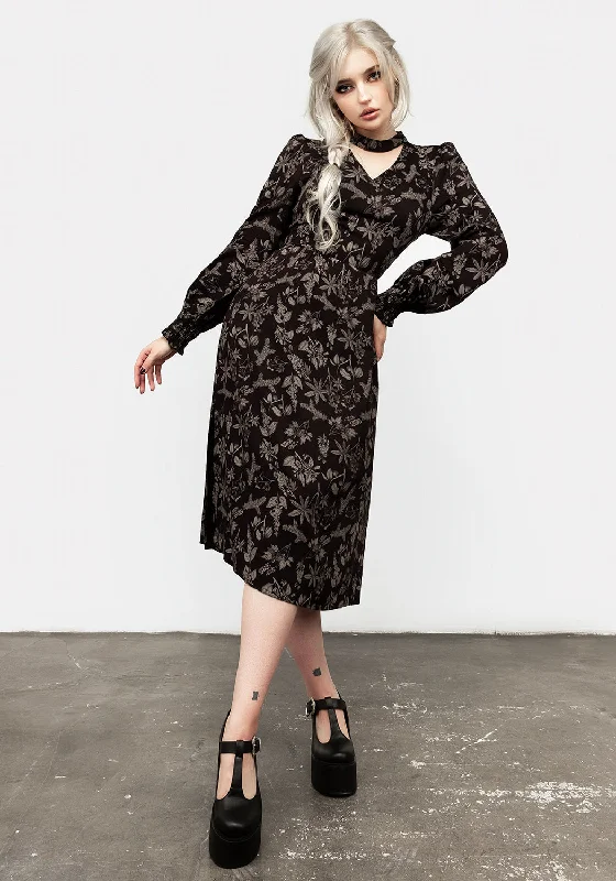 poisonous-plant-puff-sleeve-midi-dress