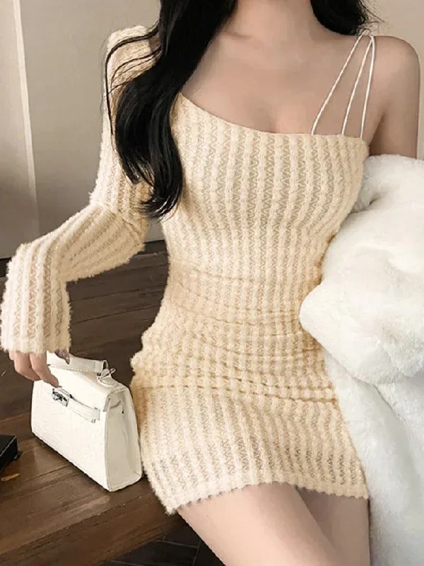 Pure Color Slim Fit Pure Desire Style Mini Dress