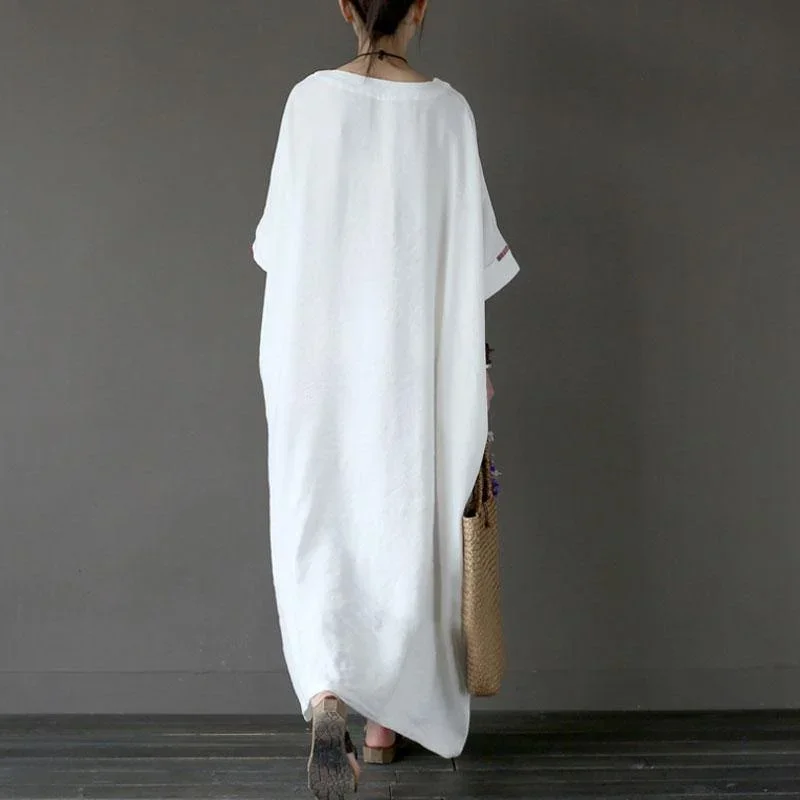 stylish-cotton-linen-maxi-dress-plus-size-clothing-women-flax-cotton-linen-12-sleeve-embroidery-white-dress