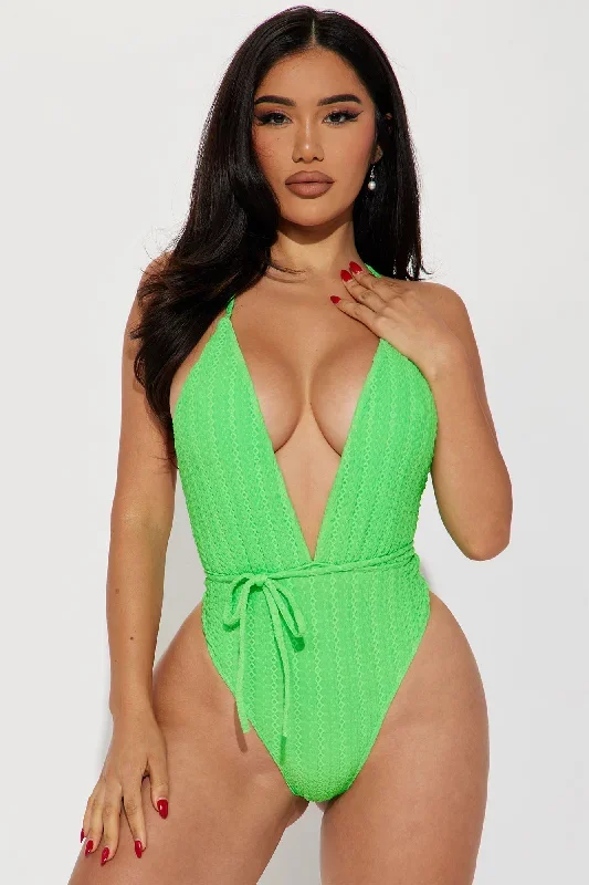 Summertime Drinks 1 Piece Swimsuit - Green