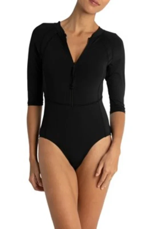 Sunseeker Basix 3/4 Surfer One Piece Surfsuit Black