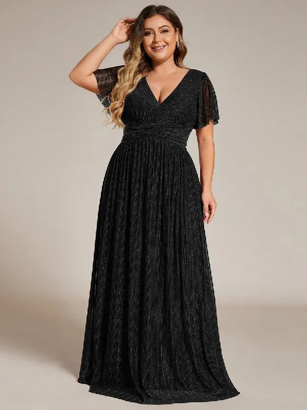 v-neck-glittery-short-sleeves-formal-evening-dress-with-empire-waist-ee11961