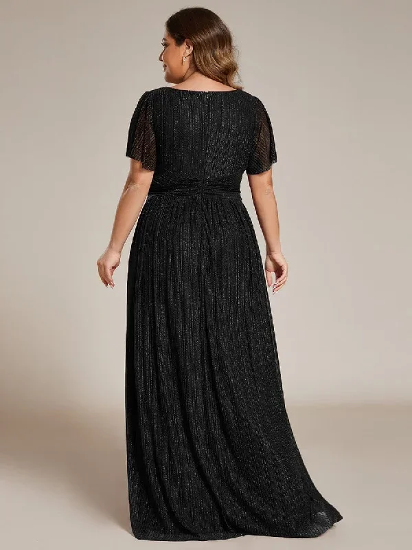 v-neck-glittery-short-sleeves-formal-evening-dress-with-empire-waist-ee11961