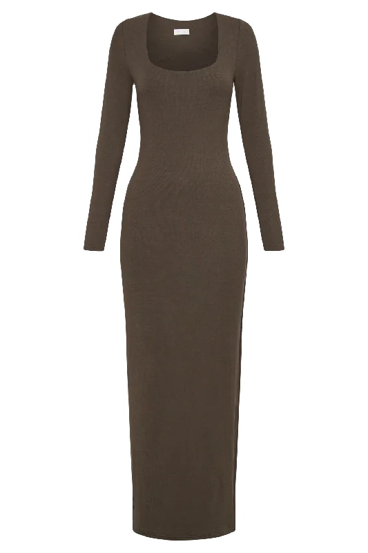 vanessa-modal-long-sleeve-midi-dress-chocolate