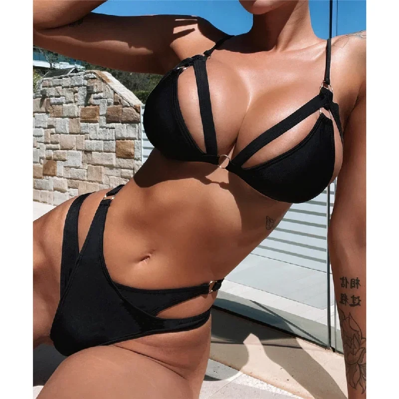 Venice Vixen Black Cut Out Sexy Bikini