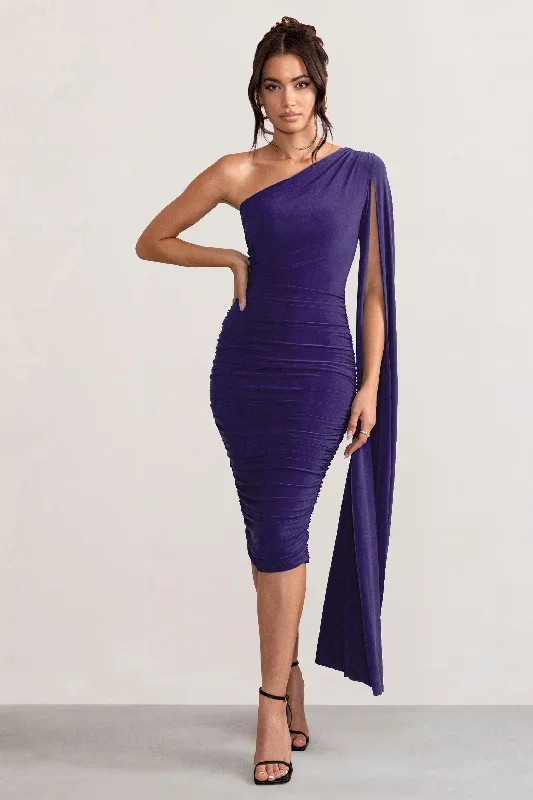 yara-purple-one-shoulder-cape-ruched-midi-dress-cl127661104