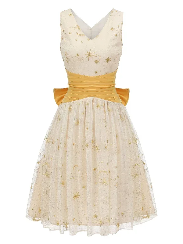 yellow-1950s-mesh-patchwork-swing-dress