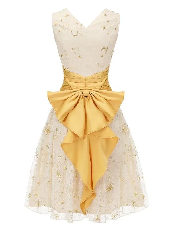 yellow-1950s-mesh-patchwork-swing-dress