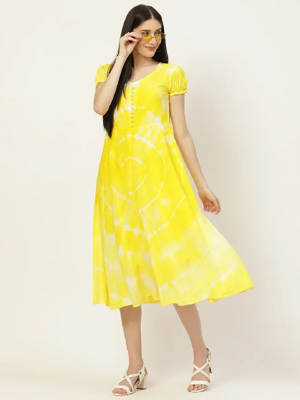 Yellow Tie Dye Dress