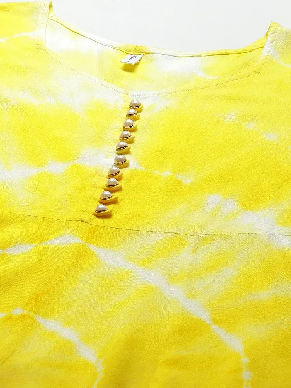 yellow-tie-and-dye-dress-for-women